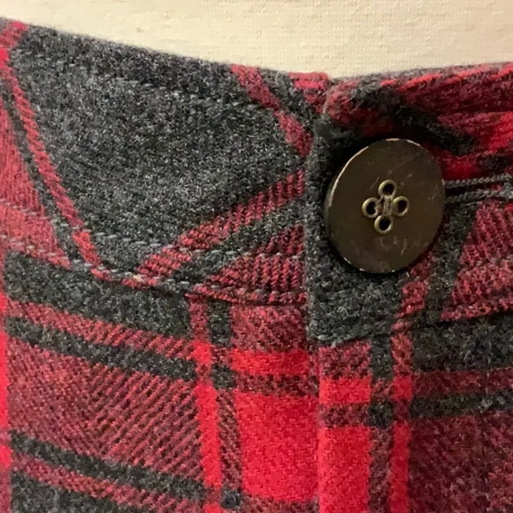 NWOT Eddie Bauer Wool Blend plaid Skirt 2P